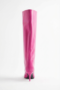 Botte haute rose Synthétique Femme - Santiags rose éclatantes à talons fins 3