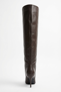 Botte haute marron foncé Synthétique Femme - Santiags à talon aiguille audacieuses 3