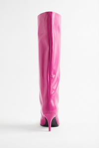 Botte haute rose Synthétique Femme - Santiags roses en cuir lisse élégant 3