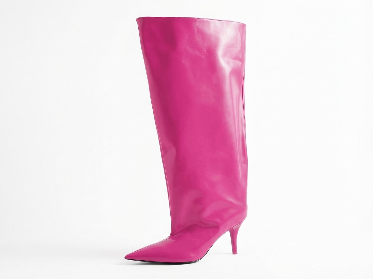 Botte haute rose Synthétique Femme - Santiags roses en cuir lisse élégant