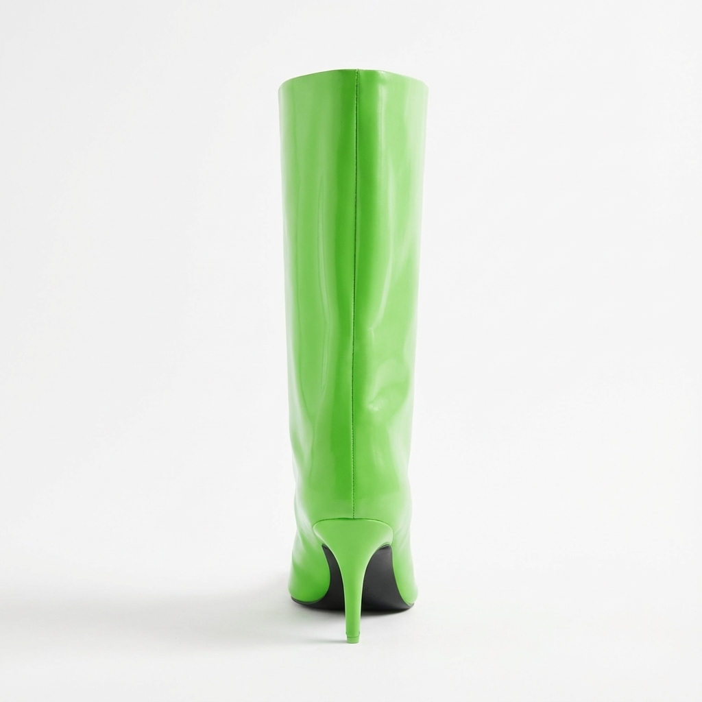 Botte haute vert Synthétique Femme - Santiags vertes en cuir lisse audacieuses 3