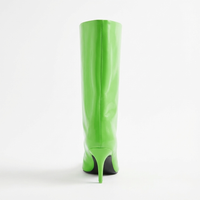 Botte haute vert Synthétique Femme - Santiags vertes en cuir lisse audacieuses 3