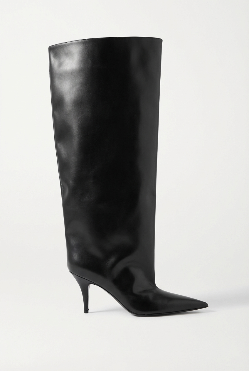 Botte haute noir Synthétique Femme - Santiag noire à talon aiguille