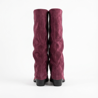 Santiag haute violet Daim Femme - Aspect chic et plissé décontracté 8