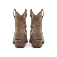 Santiag basse beige Daim Synthétique Femme - Modernes avec boucles et texture mate 3