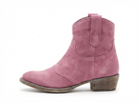 Santiag basse rose Daim Synthétique Femme - Bottes modernes à bout pointé élégant 2