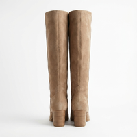 Botte haute marron clair Simili Cuir Femme - Santiags élégantes en simili cuir beige 3