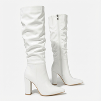 Botte haute blanc Simili Cuir Femme - Santiag élégante au style sophistiqué 5