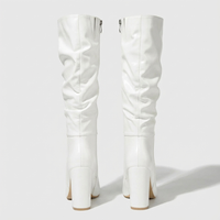 Botte haute blanc Simili Cuir Femme - Santiag élégante au style sophistiqué 6