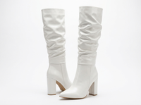 Botte haute blanc Simili Cuir Femme - Santiag élégante au style sophistiqué 1