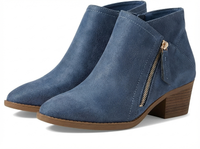 Santiag basse bleu Daim Femme - Bout pointu chic et zip doré 1