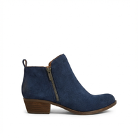 Santiag basse bleu Daim Femme - Talon bois, texture douce et chic 2