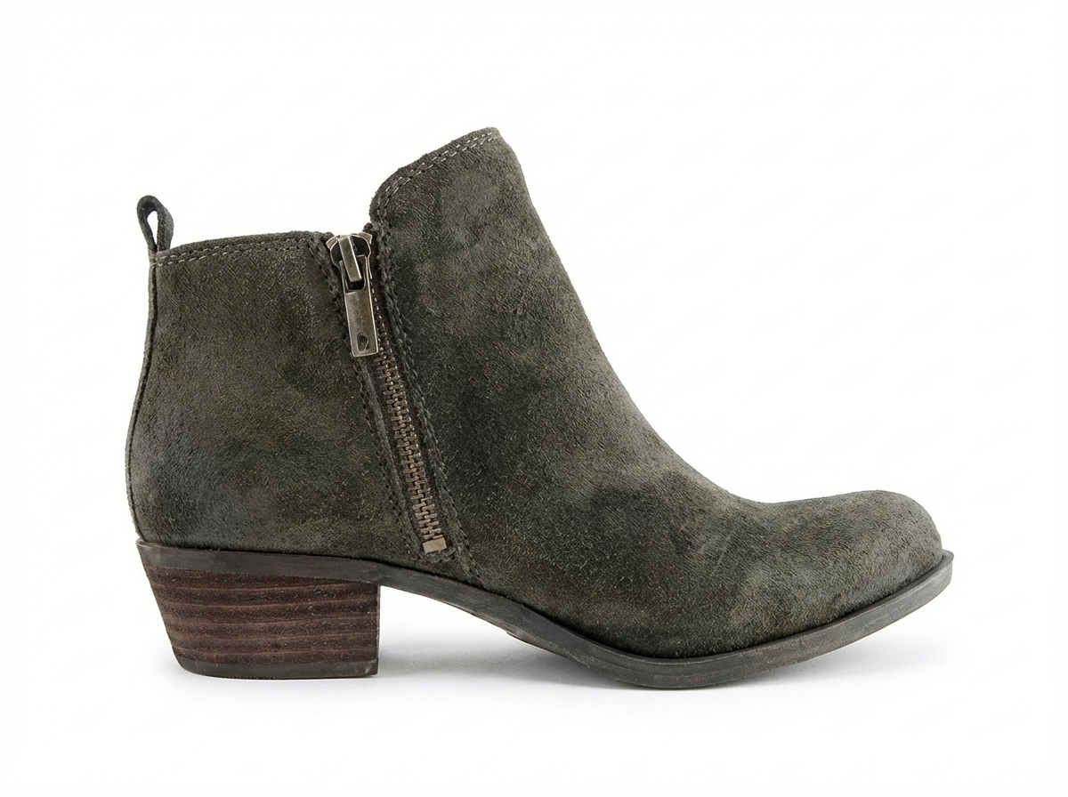 Santiag basse vert Synthétique Femme - Bottes de moto vertes à talon carré 2