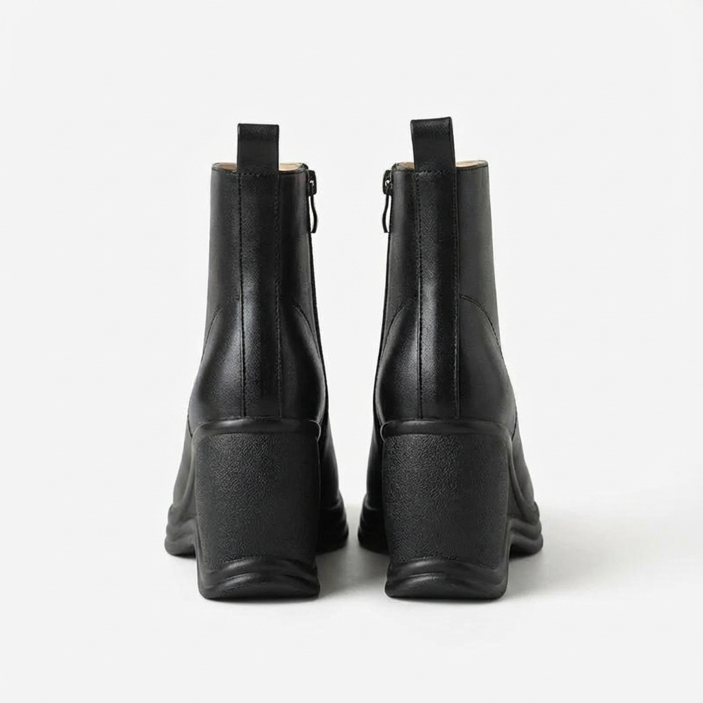 Bottine à talon noir Synthétique Femme - Santiags modernes avec bout pointu élégant 3