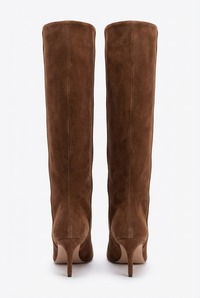 Botte haute marron Daim Synthétique Femme - Santiags marron à bout pointu élégantes 3