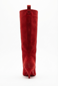 Botte haute rouge Daim Femme - Santiags rouges en daim au charme western 3