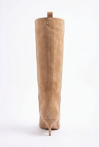 Botte haute beige Daim Synthétique Femme - Sophistication cowboy au bout pointu 3