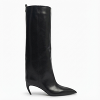 Botte haute noir Synthétique Femme - Santiags modernes à talons fins 2