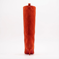 Botte haute Daim Synthétique Femme - Santiags rouges à talon aiguille élégant 3