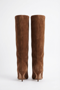 Botte haute marron Daim Synthétique Femme - Santiags élancées avec talon aiguille raffiné 3