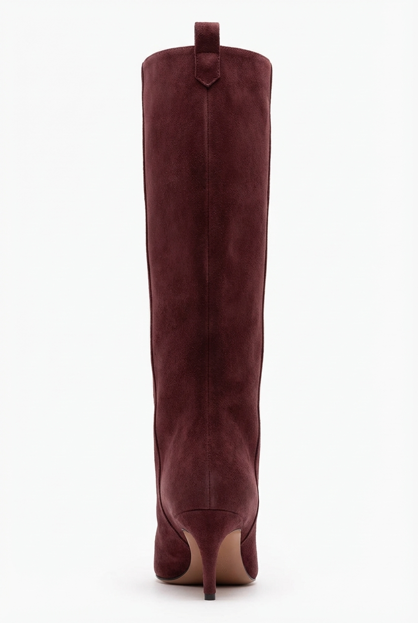 Botte haute marron foncé Daim Femme - Santiags rouges à talon aiguille 3
