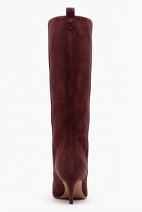 Botte haute marron foncé Daim Femme - Santiags rouges à talon aiguille 3