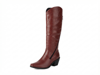 Santiag haute rouge Simili Cuir Femme - Élégance moderne avec fermeture éclair latérale 1