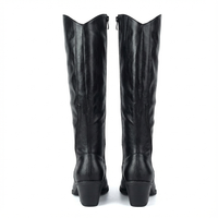 Santiag haute noir Simili Cuir Femme - Confort moderne avec élégance épurée 4