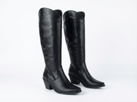 Santiag haute noir Simili Cuir Femme - Confort moderne avec élégance épurée 1