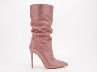 Botte haute rose Daim Synthétique Femme - Santiags roses pailletées à talons aiguilles 2