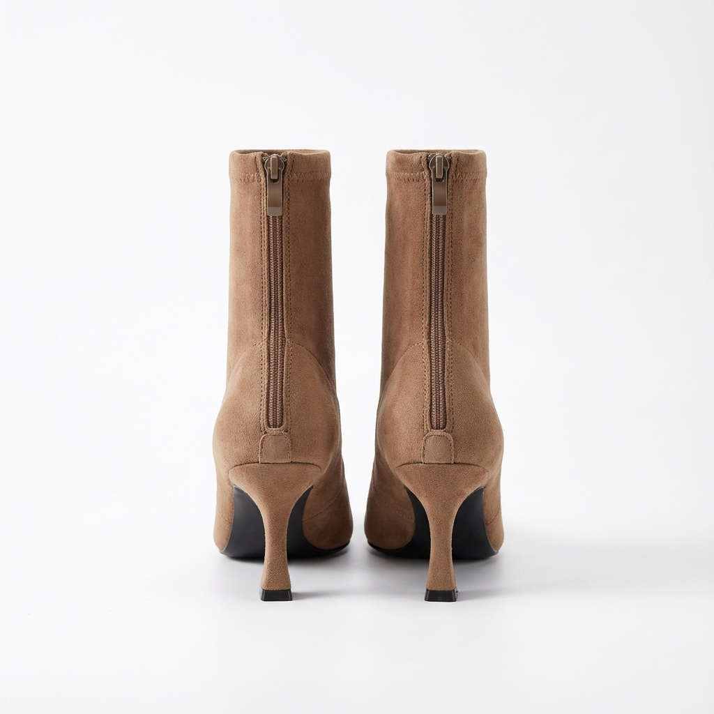 Bottine à talon marron Daim Femme - Élégance chic en style western moderne 3
