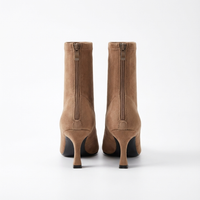 Bottine à talon marron Daim Femme - Élégance chic en style western moderne 3