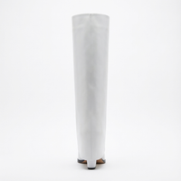 Botte haute gris Cuir Femme - Santiag élégante avec boucle métallique 3