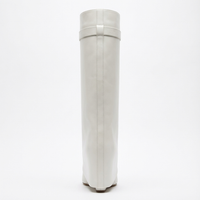 Botte haute blanc Cuir Femme - Santiags blanches à cadenas doré chic 3