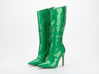 Botte haute vert Synthétique Femme - Santiags vert métallisé audacieuses et éclatantes 1