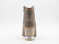 Santiag basse gris Synthétique Femme - Broderie western, clous métalliques modernes 3