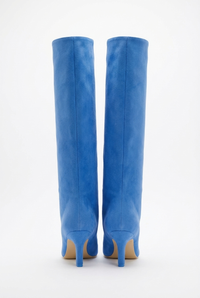 Botte haute bleu Daim Synthétique Femme - Santiags sophistiquées bleues sans ornements 3