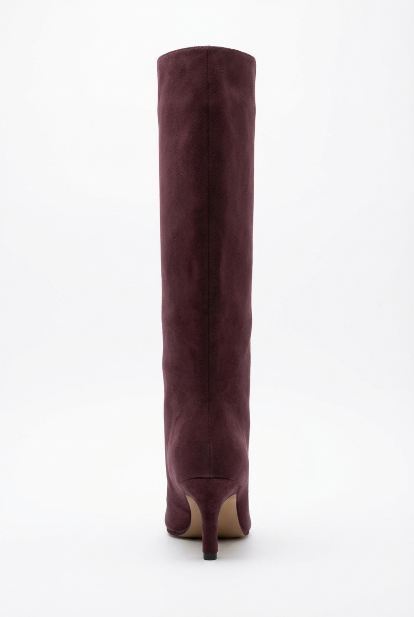 Botte haute marron foncé Daim Synthétique Femme - Santiags élégantes au talon aiguille 3
