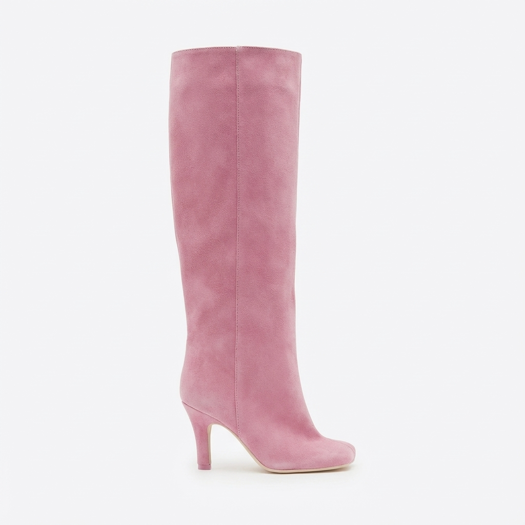Botte haute rose Daim Synthétique Femme - Santiags roses au charme audacieux 2