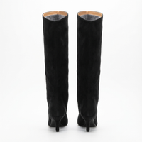 Botte haute noir Daim Synthétique Femme - Santiags élégantes à bout pointu 3