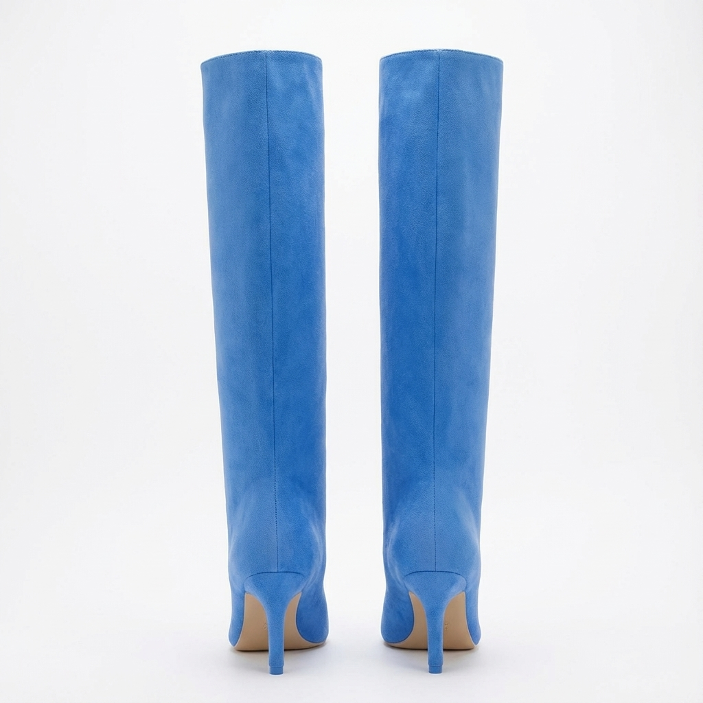 Botte haute bleu Daim Synthétique Femme - Santiags modernes bleu vif et audacieuses 2