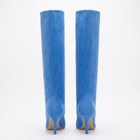 Botte haute bleu Daim Synthétique Femme - Santiags modernes bleu vif et audacieuses 2