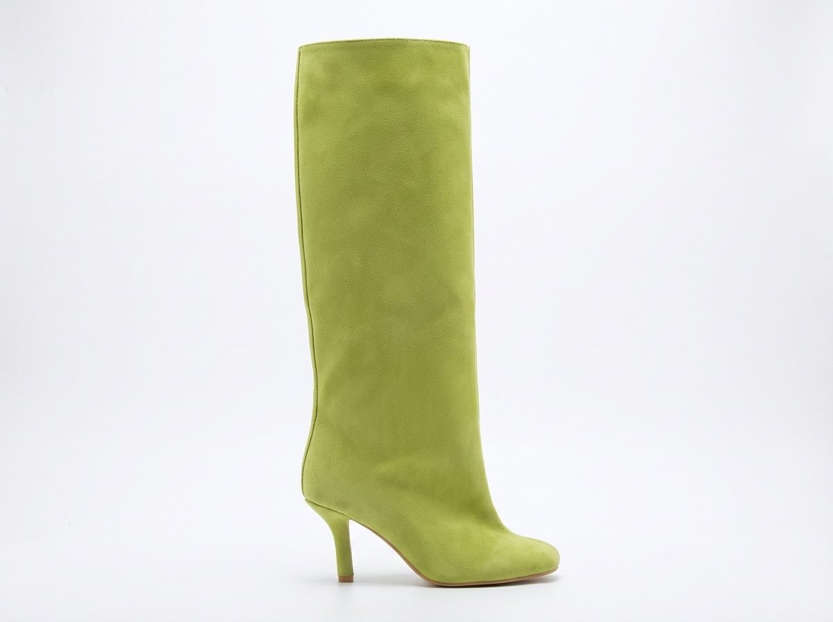 Botte haute vert Daim Synthétique Femme - Bottes vertes santiags élégantes à talons fins