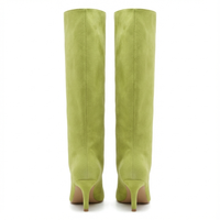 Botte haute vert Daim Synthétique Femme - Bottes vertes santiags élégantes à talons fins 3