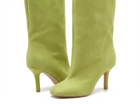 Botte haute vert Daim Synthétique Femme - Bottes vertes santiags élégantes à talons fins 2