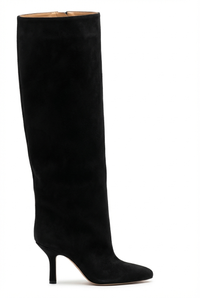 Botte haute noir Daim Synthétique Femme - Élégance moderne avec touche western chic 2