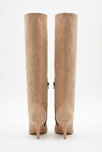 Botte haute beige Daim Synthétique Femme - Santiags beige élégantes et minimalistes 3