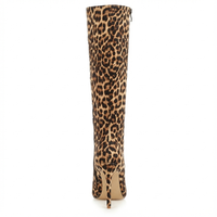Botte haute marron Synthétique Femme - Style léopard audacieux avec talon aiguille 4