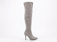 Botte haute gris Daim Synthétique Femme - Style western moderne avec talon aiguille 2