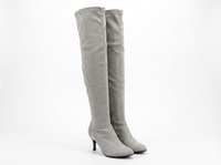 Botte haute gris Daim Synthétique Femme - Style western moderne avec talon aiguille 1